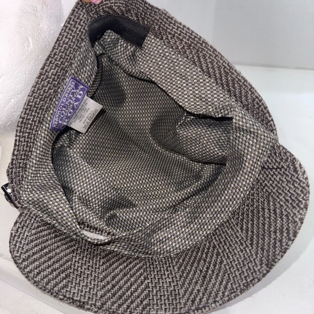 Vintage Y2K Old County Road Plaid Rhinestone Buckle Newsboy Cap Cottagecore Hat